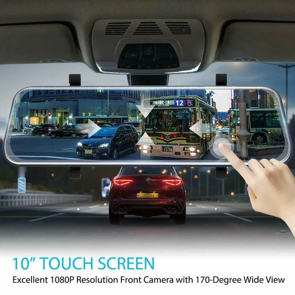 1080P High-Definition Car Dvr Front Rear Dual Dash Cam 10-Inch