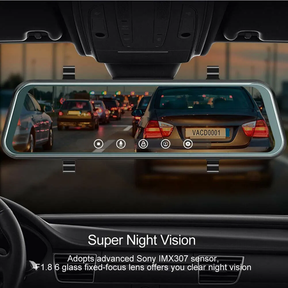 1080P High-Definition Car Dvr Front Rear Dual Dash Cam 10-Inch
