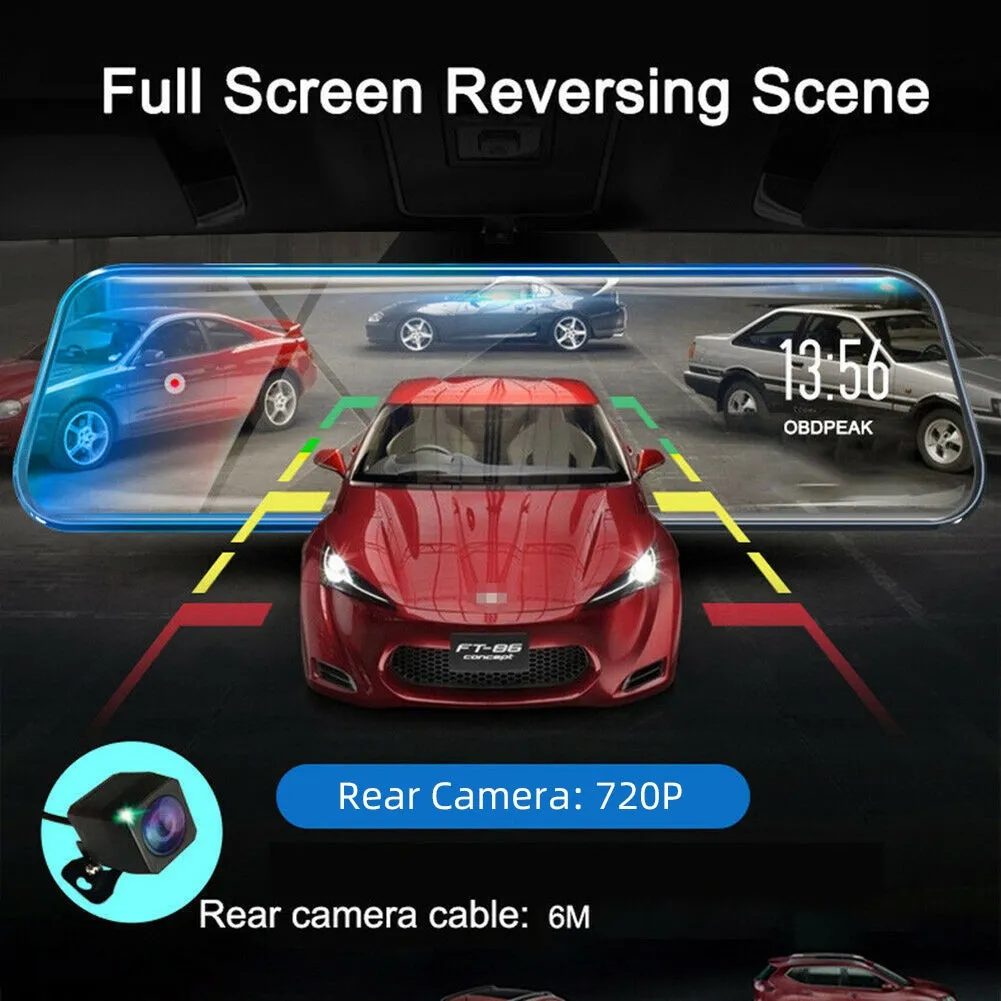 1080P High-Definition Car Dvr Front Rear Dual Dash Cam 10-Inch