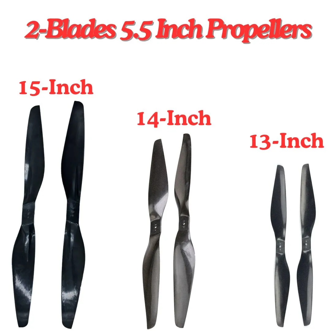 2-Blades 5.5-Pitch xx55 Propellers For Drone/Quadcopters CW   CCW (1-Pair)