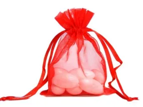 5x7 Red Sheer Organza Bags -10 pcs