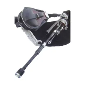 African Black Wood Lowland Border Pipes With Bellows Set