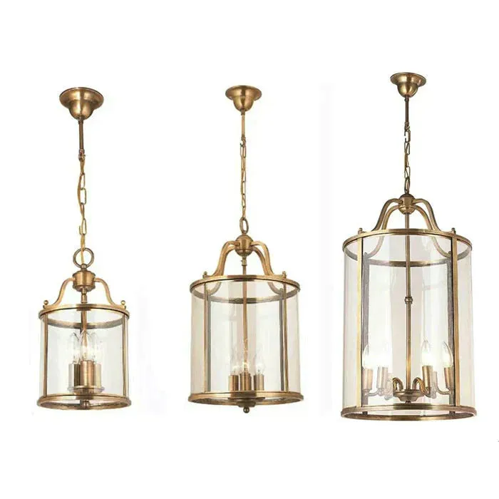 American All Copper Chandelier Glass Birdcage Copper Lamp