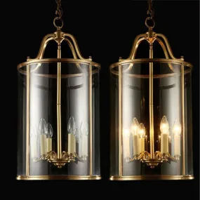 American All Copper Chandelier Glass Birdcage Copper Lamp