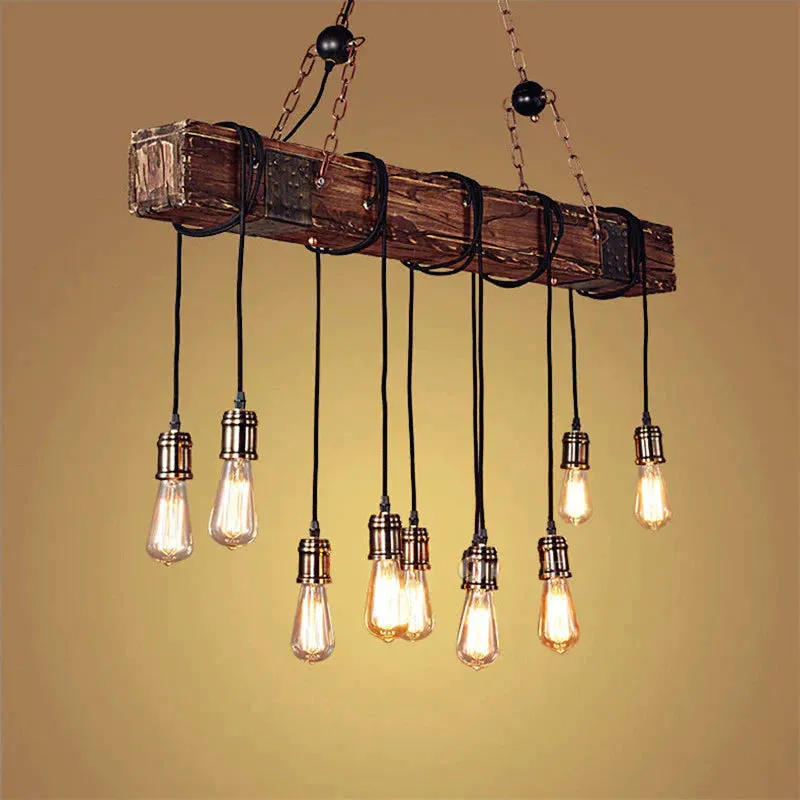 American retro Boat Wooden chandelier creative personalized wooden Chandelier