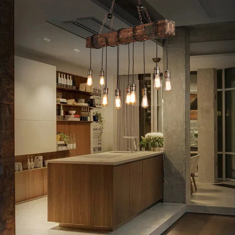 American retro Boat Wooden chandelier creative personalized wooden Chandelier