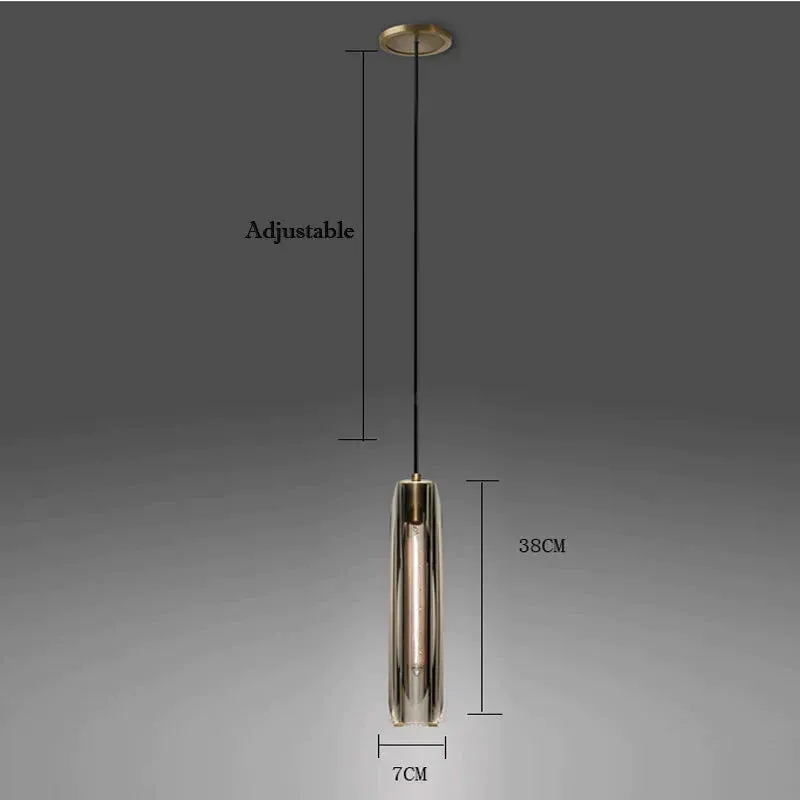 American Simple Copper Crystal Chandelier Bedroom Bedside Single Head Chandelier