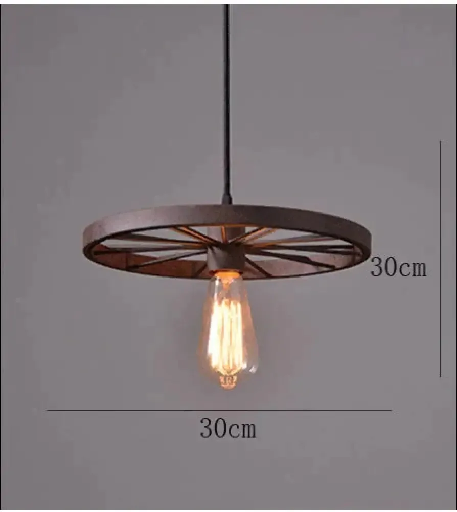 Antique Wheel Chandelier Creative Personality Retro Restaurant Bar Wrought Iron Chandelier