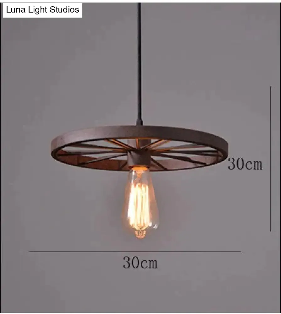 Antique Wheel Chandelier Creative Personality Retro Restaurant Bar Wrought Iron Chandelier
