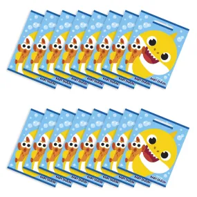 Baby Shark Birthday Party Plastic Loot Bags & Party Favor Bags, 11 Inch Size, 16 Count