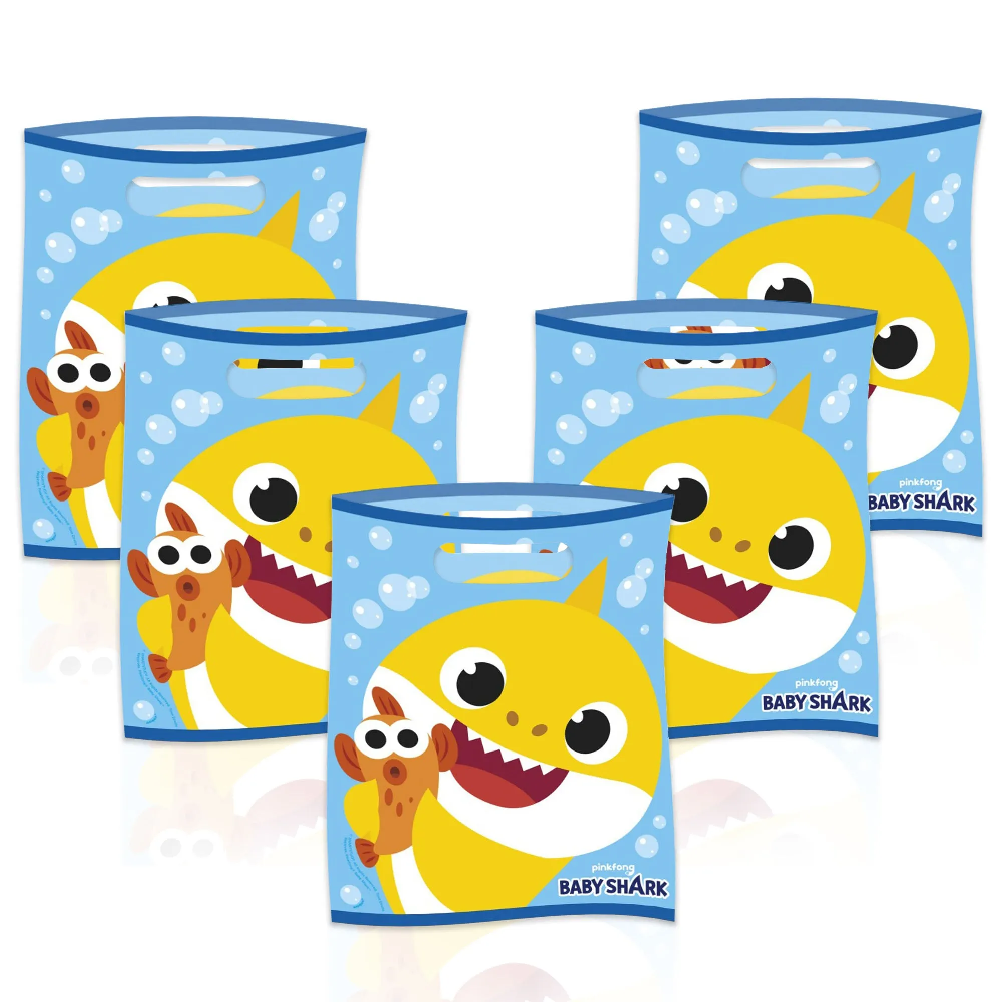 Baby Shark Birthday Party Plastic Loot Bags & Party Favor Bags, 11 Inch Size, 16 Count
