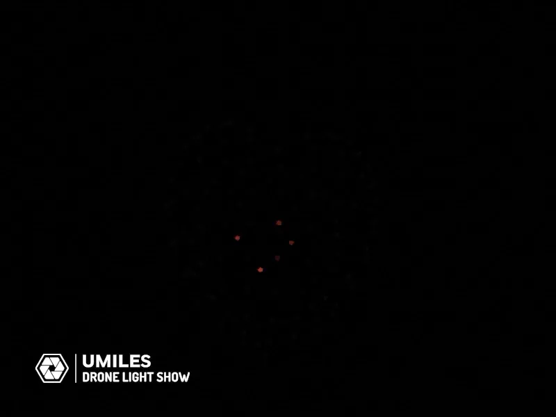Beating heart animation - 120 drones