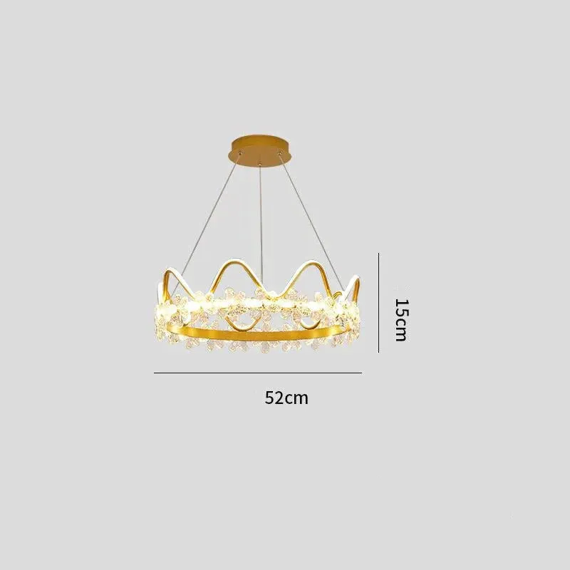 Bedroom Lamp Nordic Modern Simple Light Luxury Creative Personality Crown Crystal Chandelier