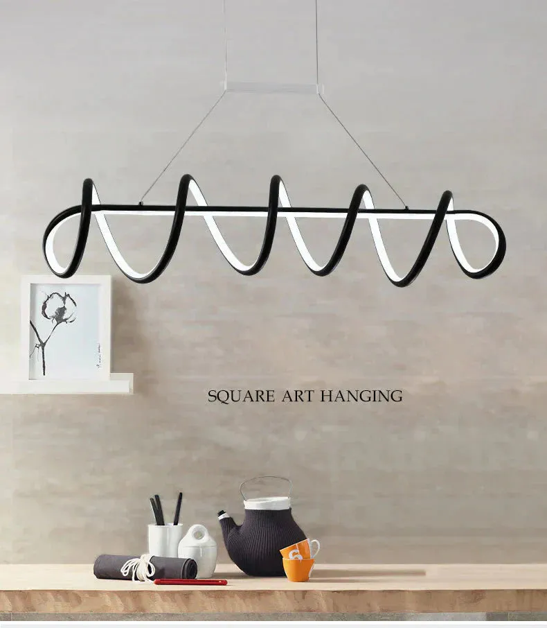 Black&White Modern LED Pendant Light For Living Room Dining Room Kitchen Ceiling Mounted Lamp Led Pendant lamp Hanging Lamp Home