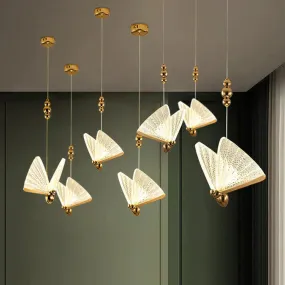 Butterfly Single Head Lamp Light Luxury Post Modern Bedroom Bedside Dining Room Villa Duplex Staircase Bar Counter Small Chandelier