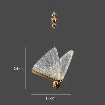 Butterfly Single Head Lamp Light Luxury Post Modern Bedroom Bedside Dining Room Villa Duplex Staircase Bar Counter Small Chandelier