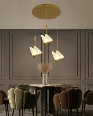 Butterfly Single Head Lamp Light Luxury Post Modern Bedroom Bedside Dining Room Villa Duplex Staircase Bar Counter Small Chandelier