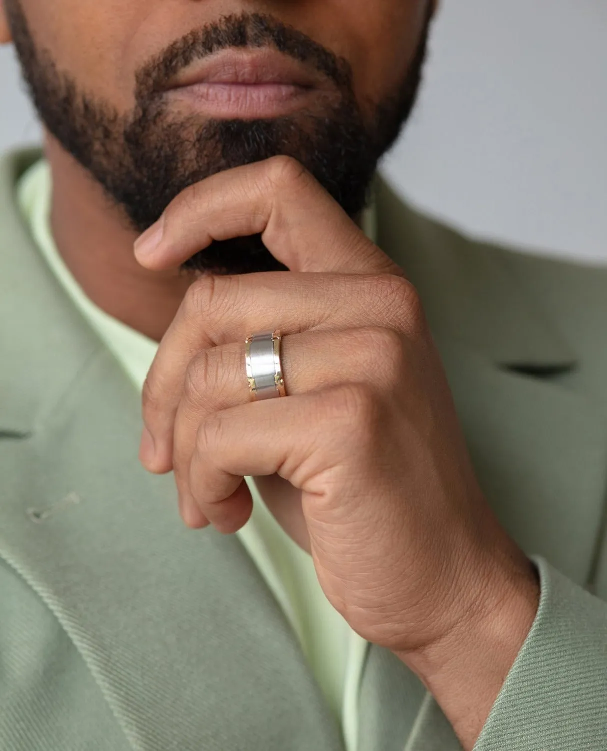 CABARRUS Two-Tone Gold Ring - Wide Version