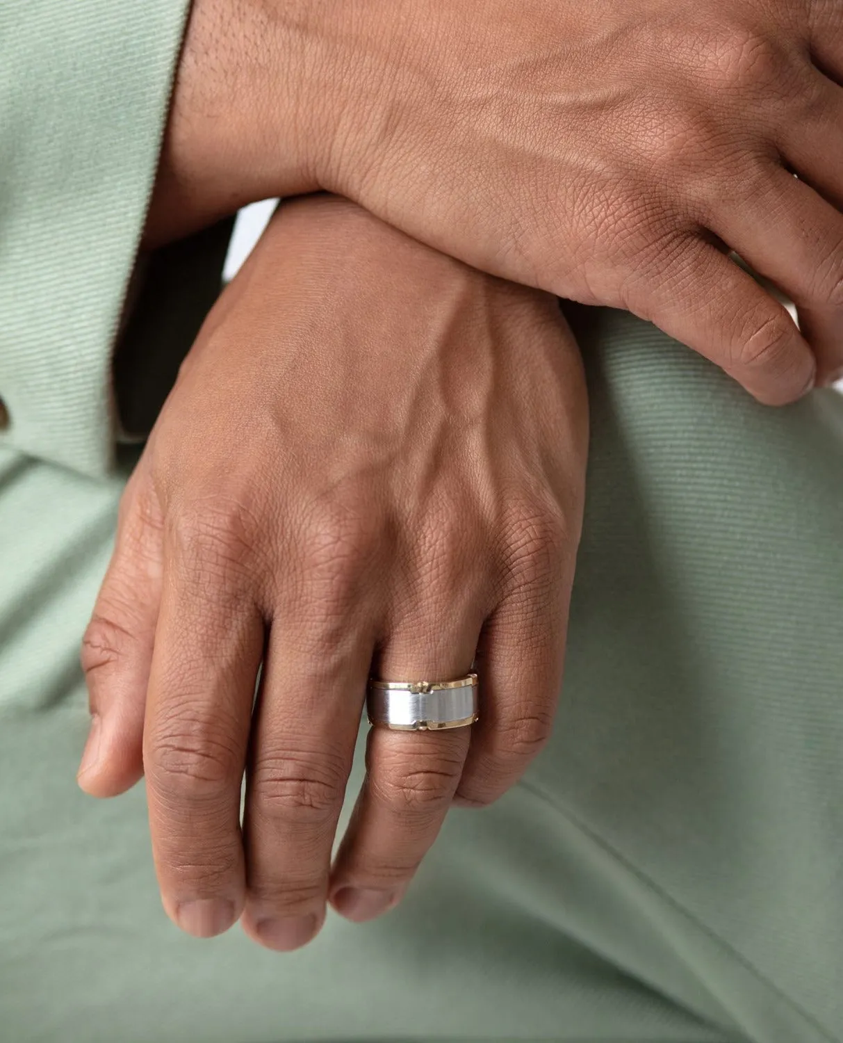 CABARRUS Two-Tone Gold Ring - Wide Version