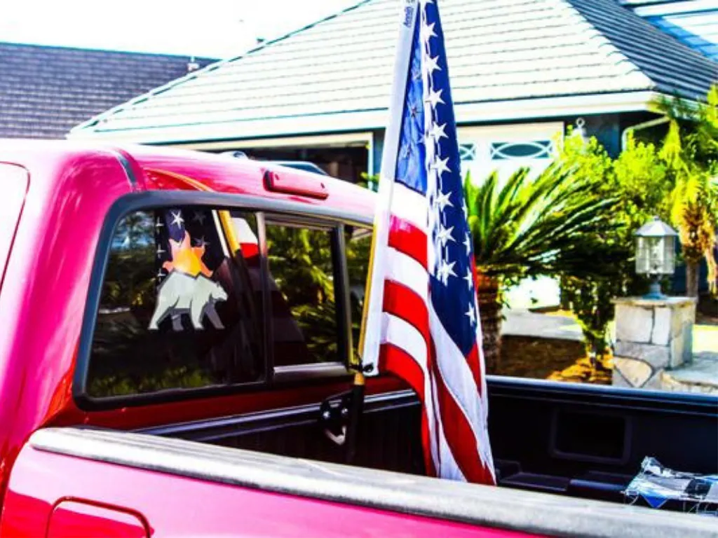 Cali Raised LED Toyota Truck Bed Rail Flag Pole Mount