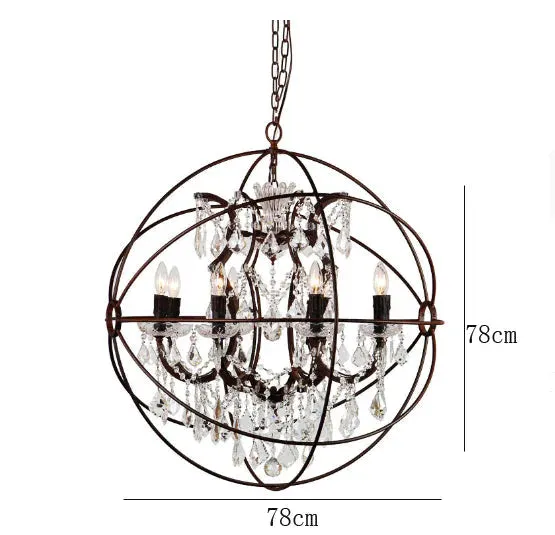 Chandelier Round Crystal Lamp Staircase Restaurant Bar Decoration Clothing Store Retro Living Room Lamps