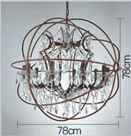 Chandelier Round Crystal Lamp Staircase Restaurant Bar Decoration Clothing Store Retro Living Room Lamps
