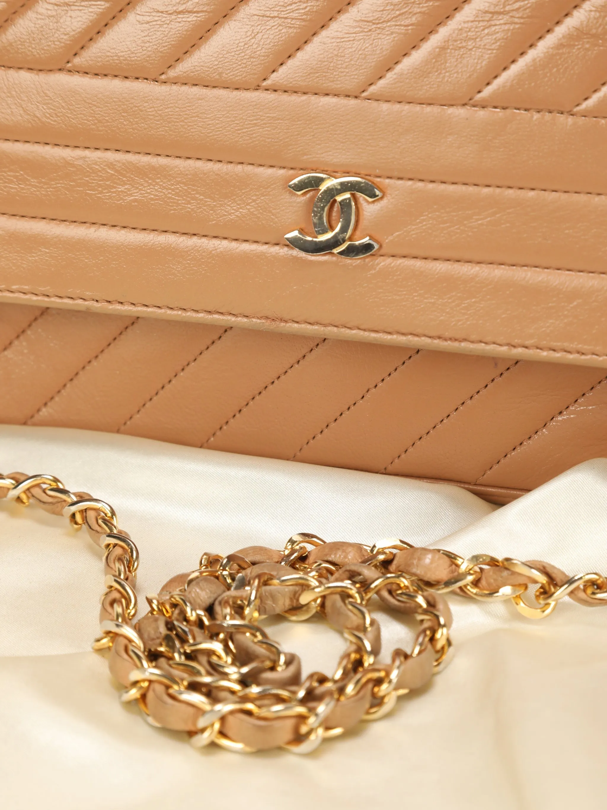 Chanel Lambskin Nude Shoulder Bag