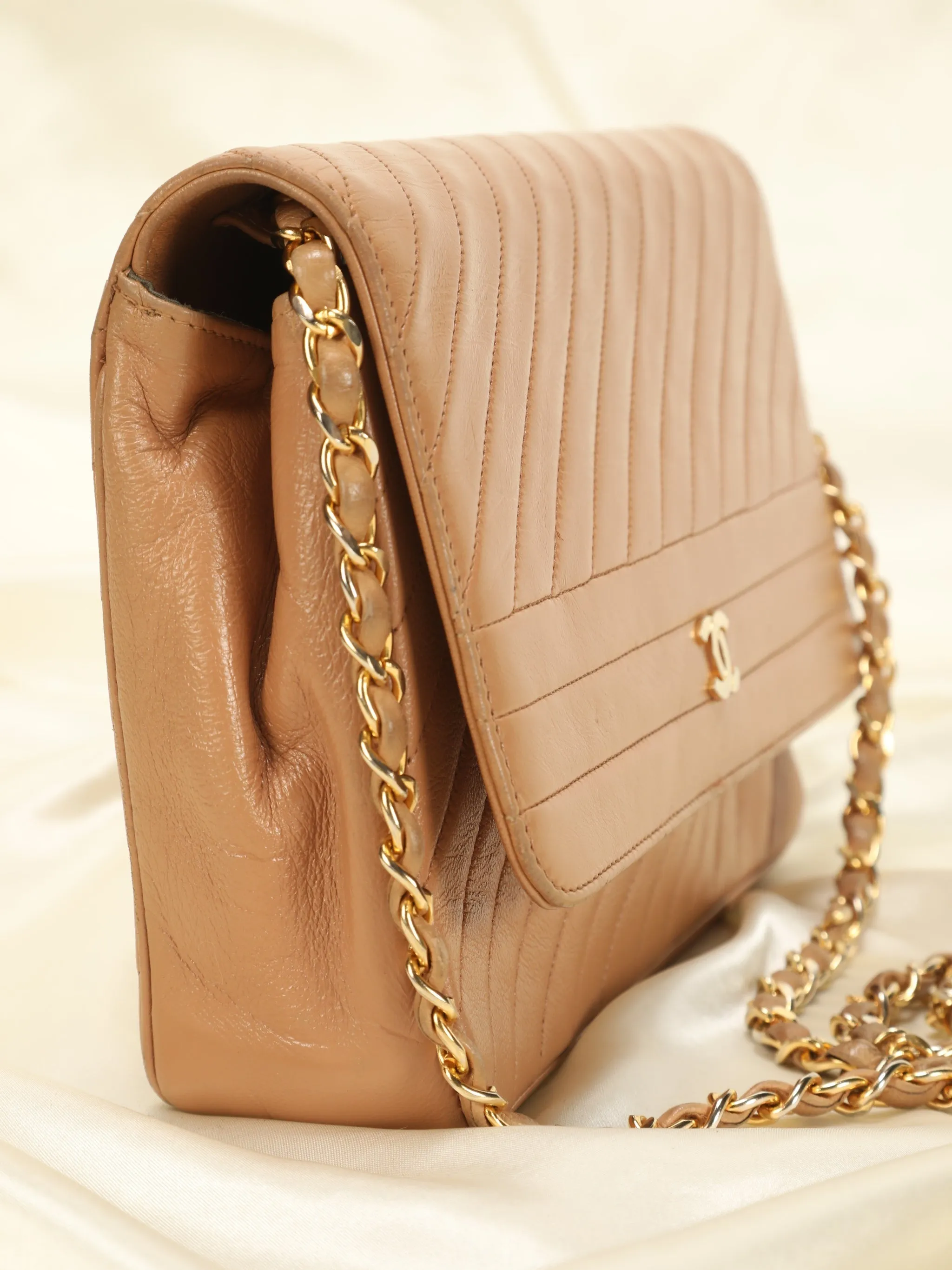 Chanel Lambskin Nude Shoulder Bag