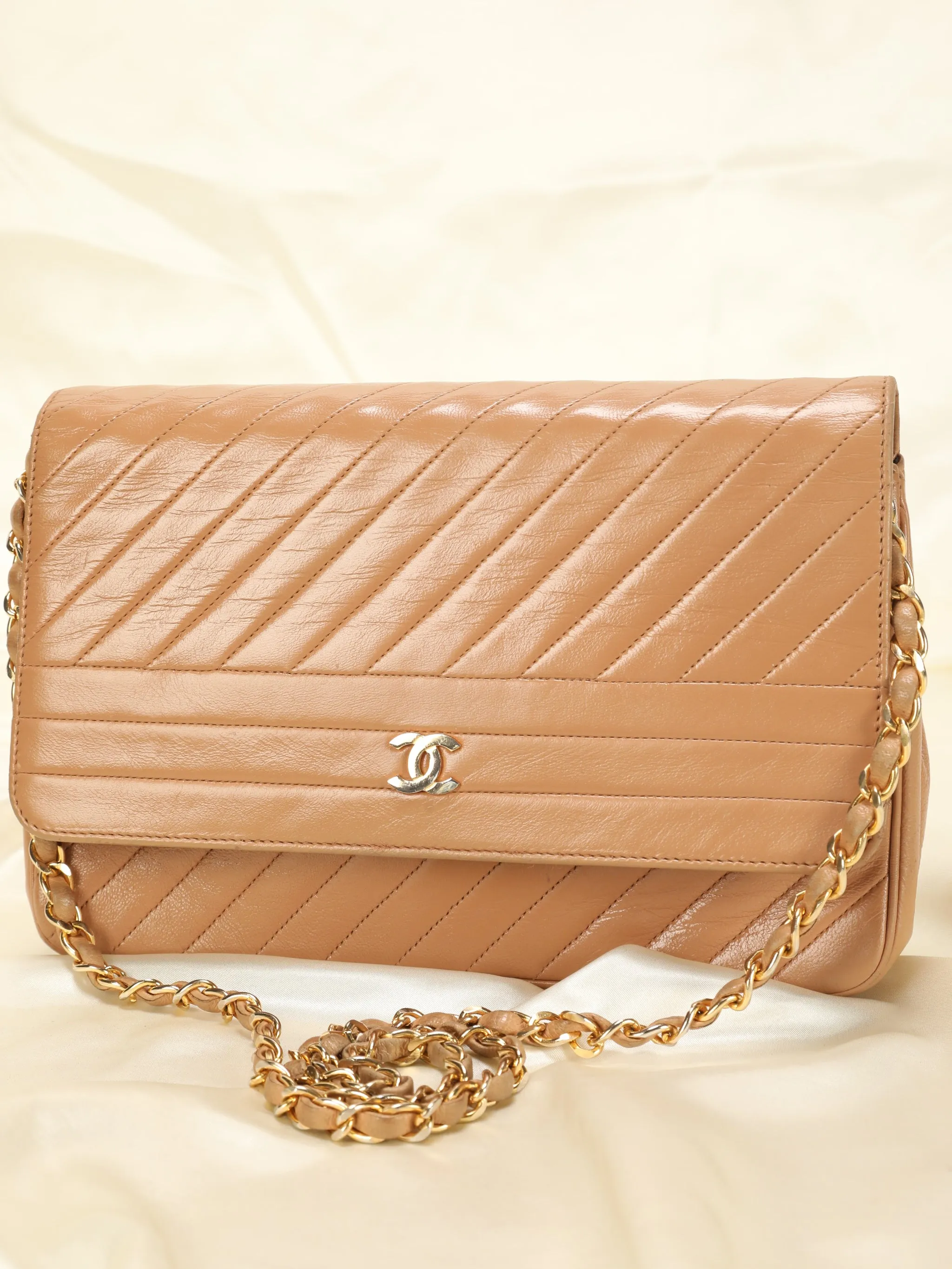 Chanel Lambskin Nude Shoulder Bag