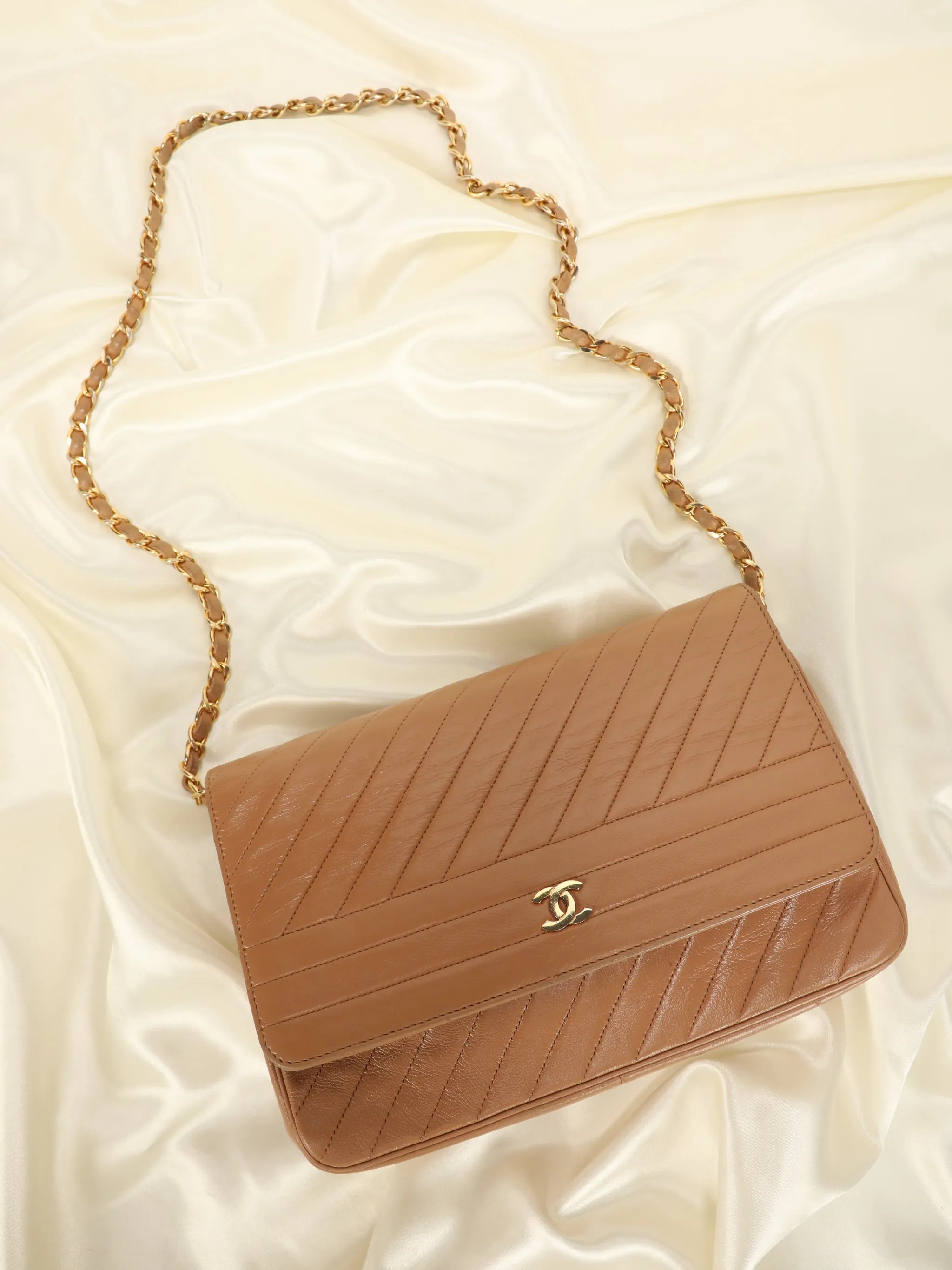 Chanel Lambskin Nude Shoulder Bag