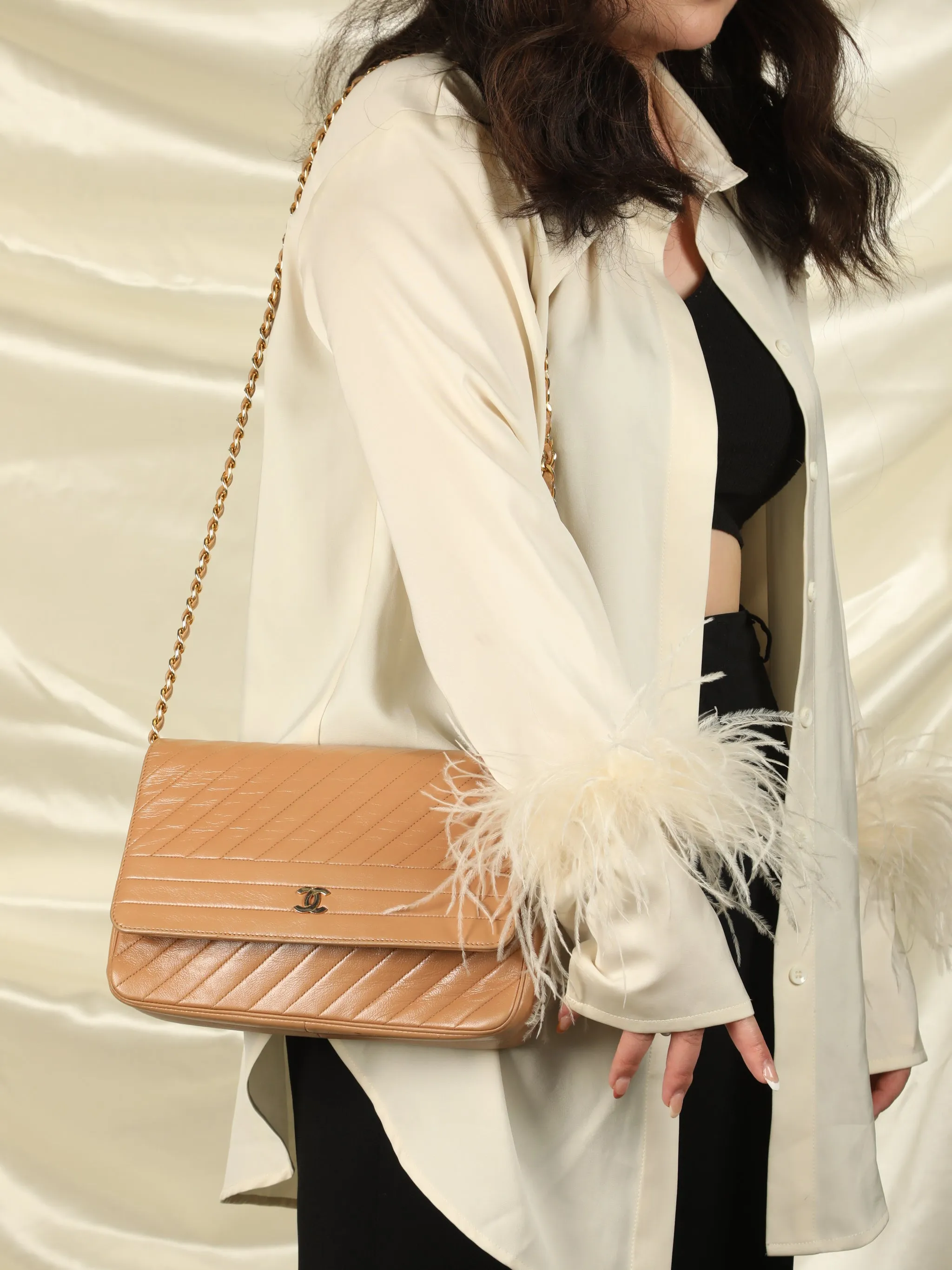 Chanel Lambskin Nude Shoulder Bag