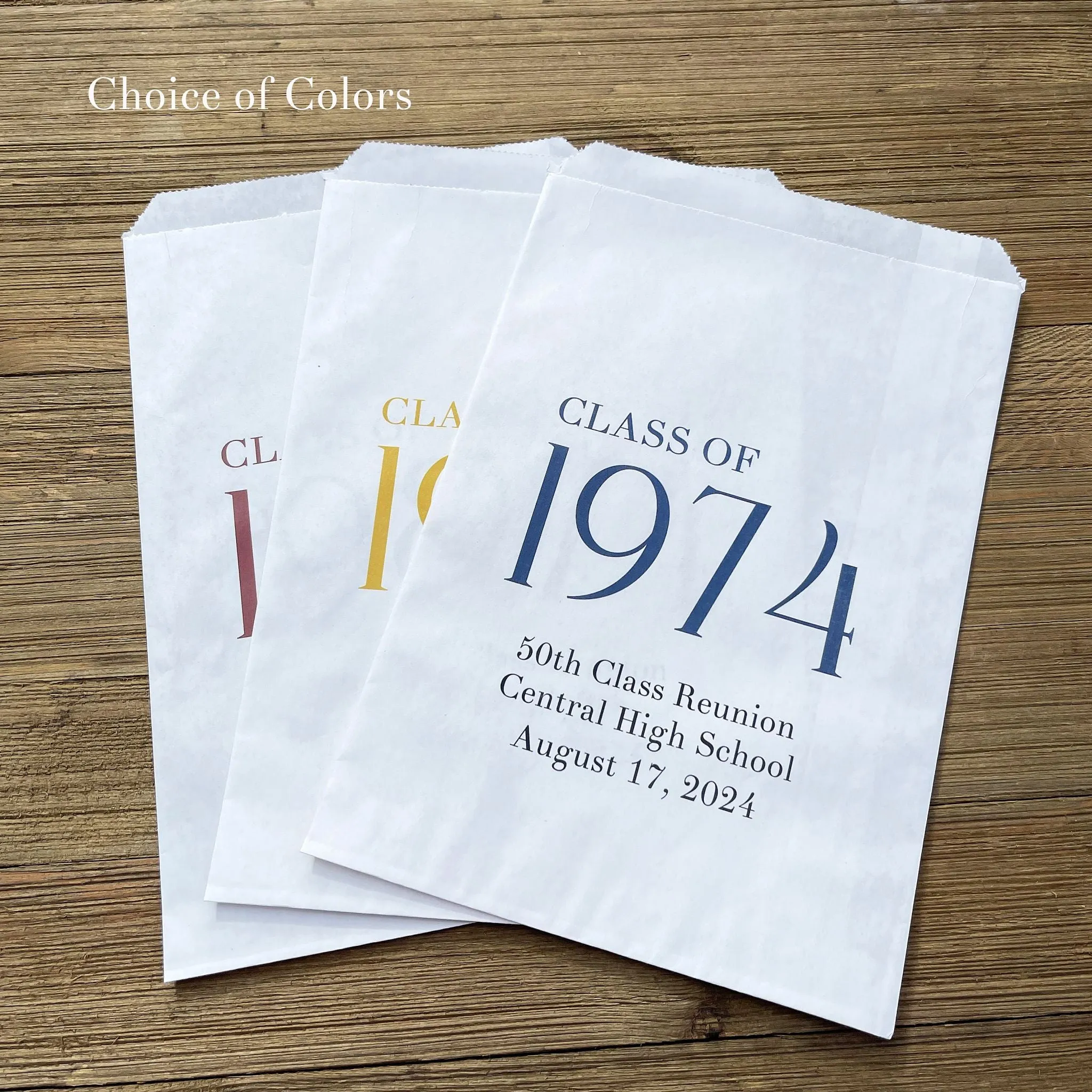 Class Reunion Favor Bags