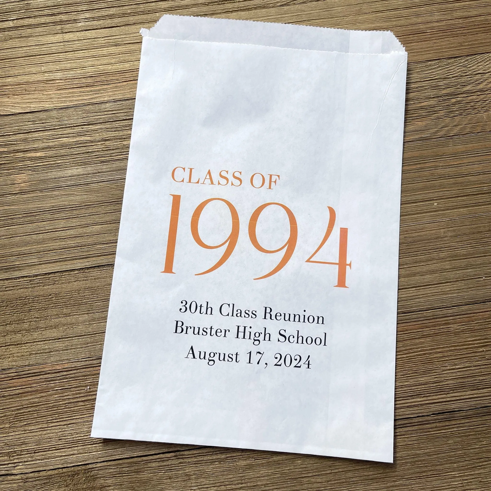 Class Reunion Favor Bags