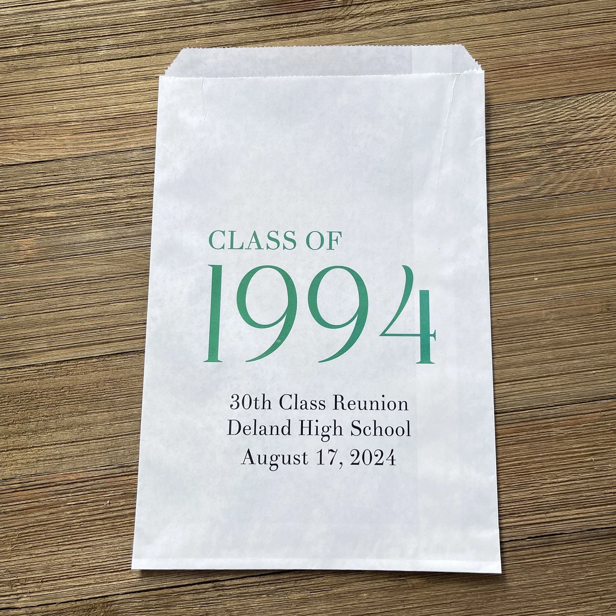 Class Reunion Favor Bags