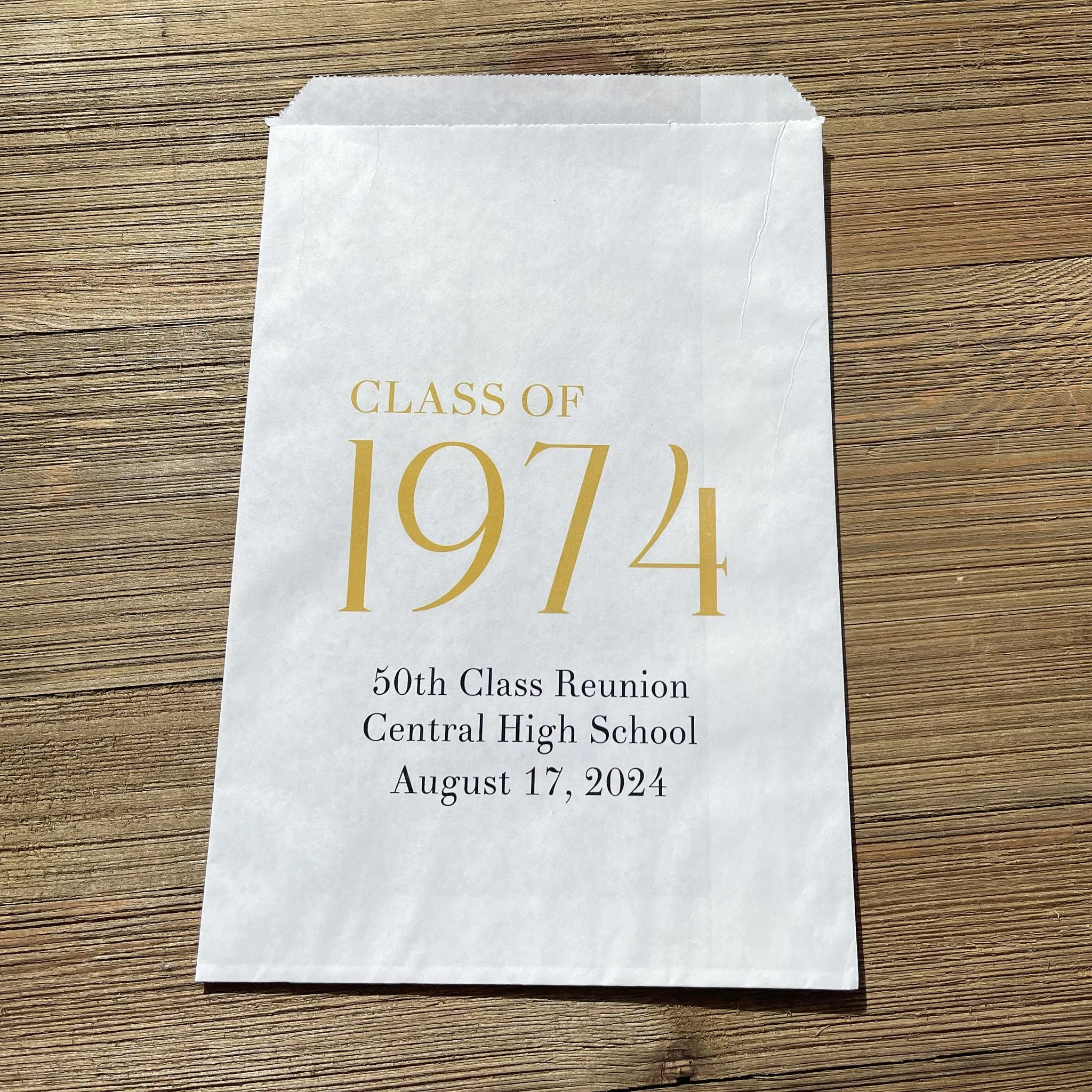 Class Reunion Favor Bags
