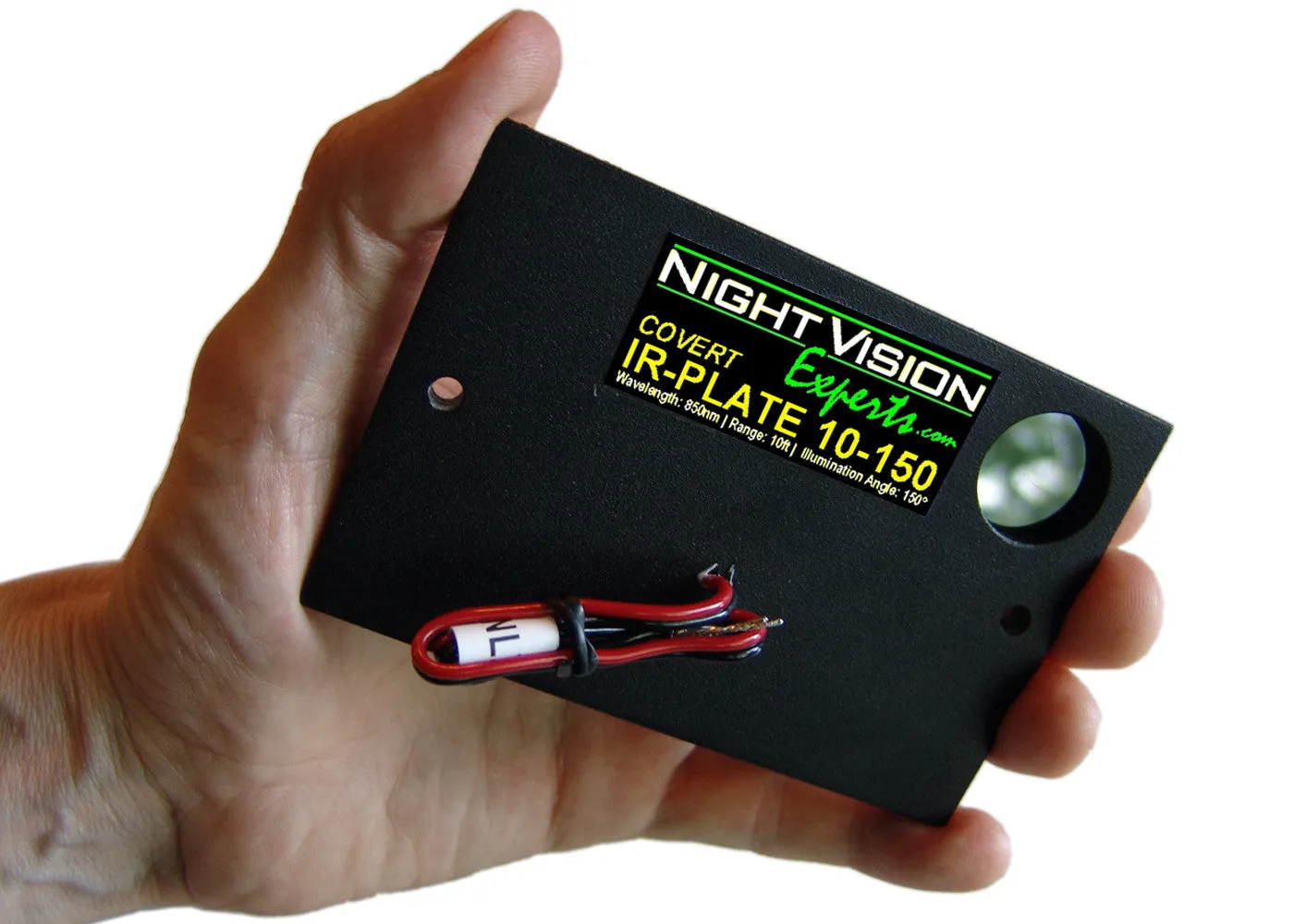 Covert Flush-Mount Infrared Plate Illuminator | 850nm | 10-ft range | 150° beam