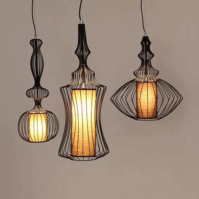 Creative Cafe Retro Birdcage Lamp Chandelier