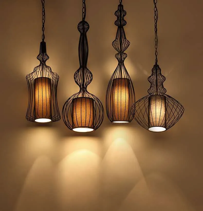 Creative Cafe Retro Birdcage Lamp Chandelier