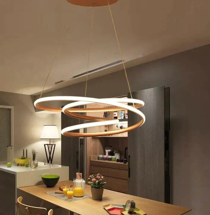 Creative LED Pendant Lights Dinning Room Modern Hanging Lamps Living Room Restaurant Bar Aluminum Luminaria RC Dimming