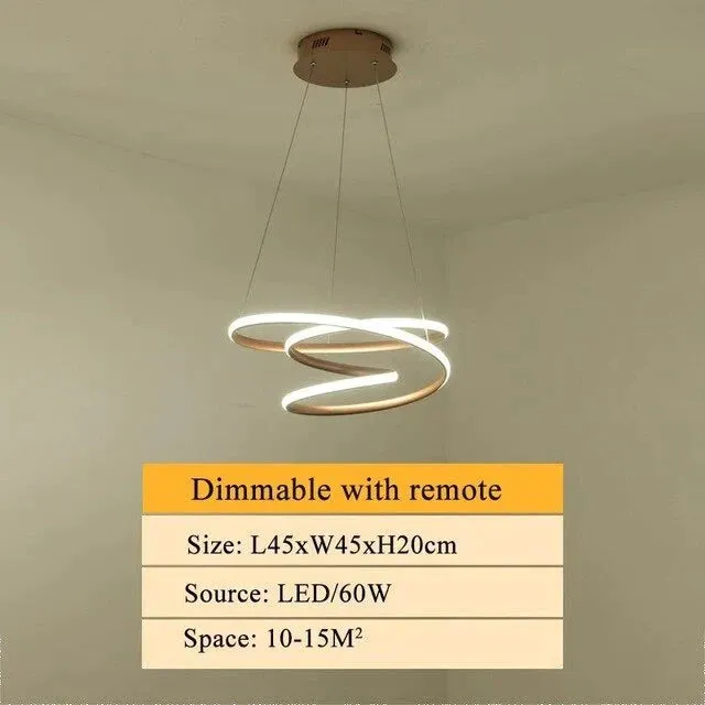 Creative LED Pendant Lights Dinning Room Modern Hanging Lamps Living Room Restaurant Bar Aluminum Luminaria RC Dimming