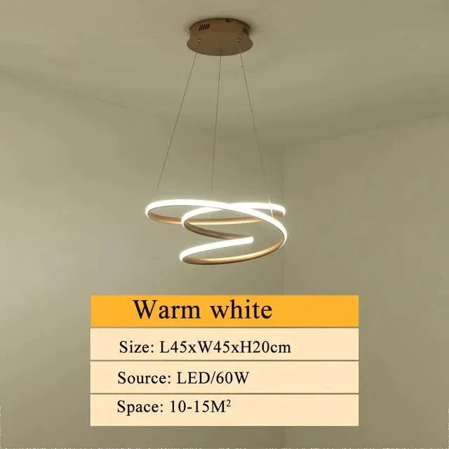 Creative LED Pendant Lights Dinning Room Modern Hanging Lamps Living Room Restaurant Bar Aluminum Luminaria RC Dimming