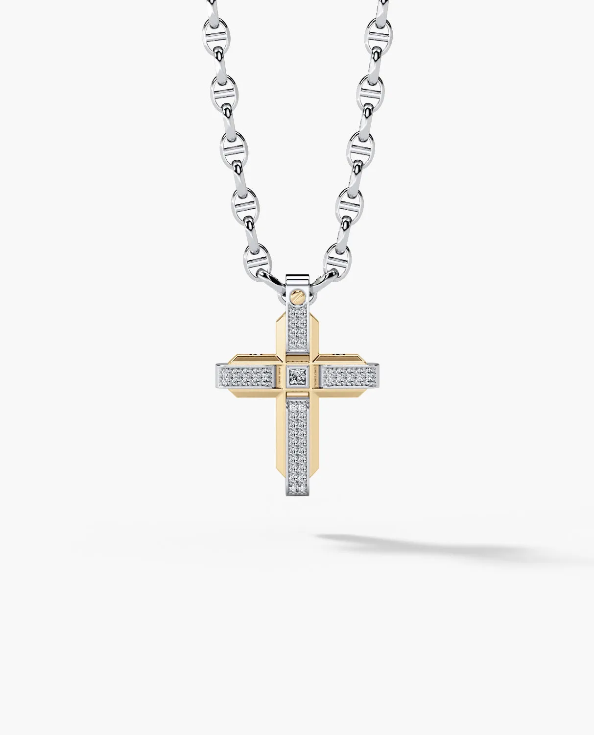 CROSS Pendant in Gold with 0.60ct Diamonds