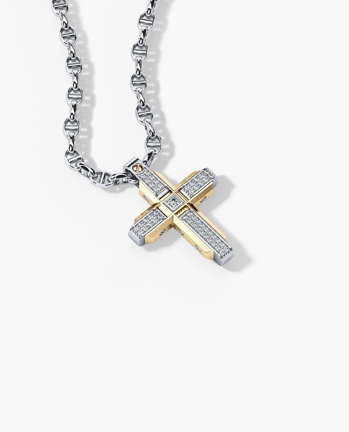 CROSS Pendant in Gold with 0.60ct Diamonds