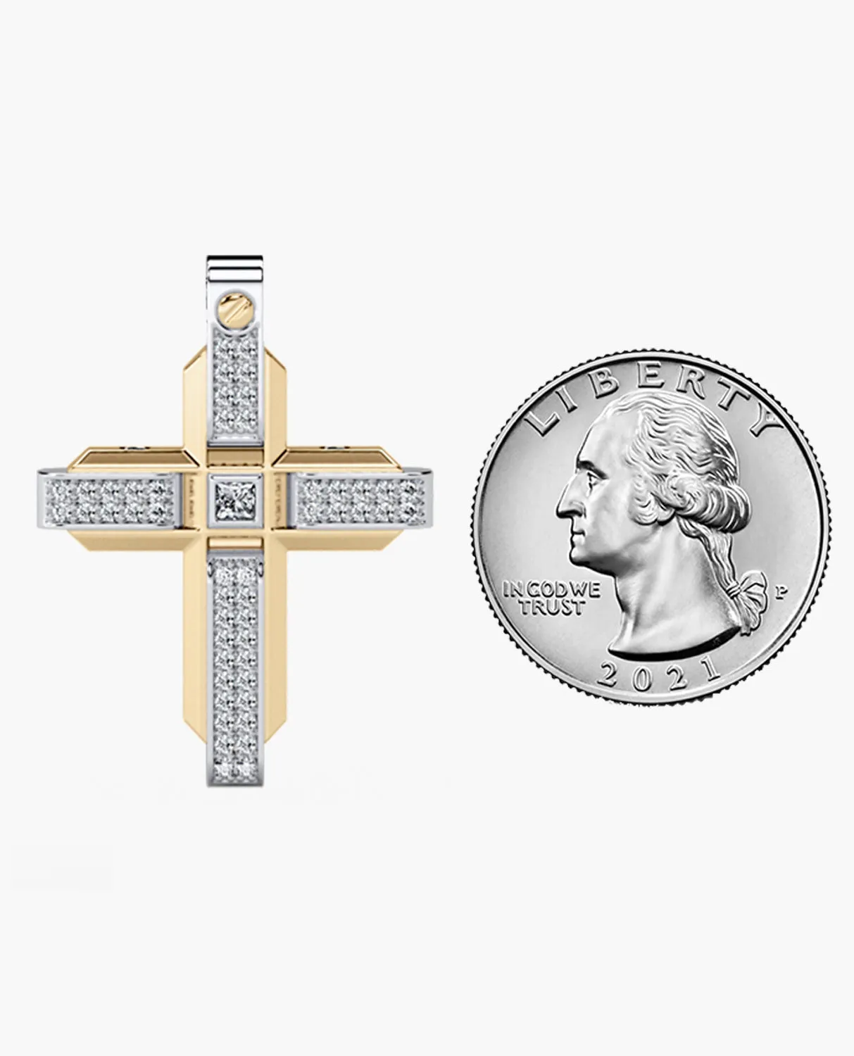 CROSS Pendant in Gold with 0.60ct Diamonds