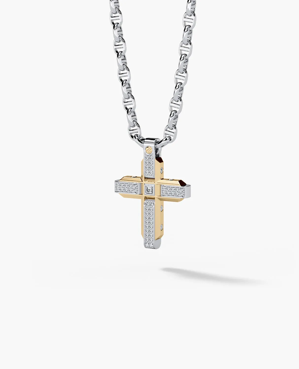 CROSS Pendant in Gold with 0.60ct Diamonds