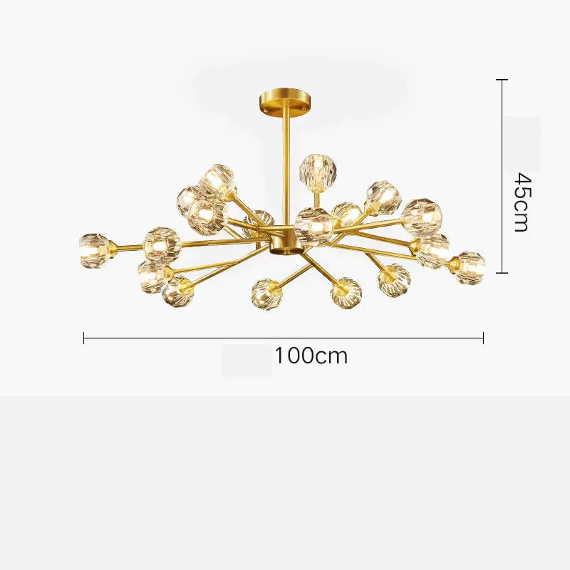 Crystal Chandelier All Copper Creative LED Lamp