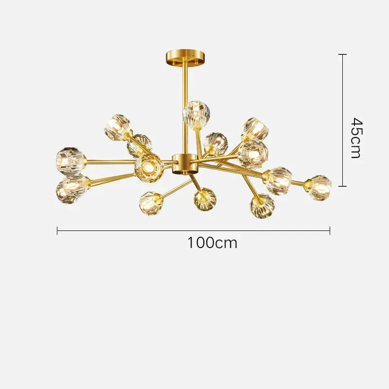 Crystal Chandelier All Copper Creative LED Lamp