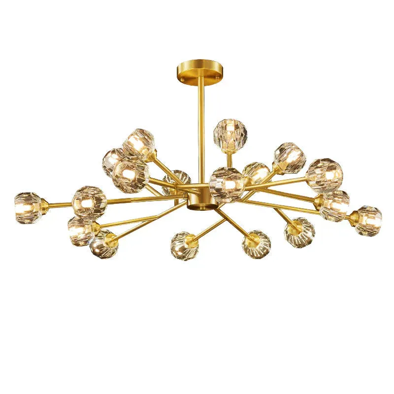 Crystal Chandelier All Copper Creative LED Lamp
