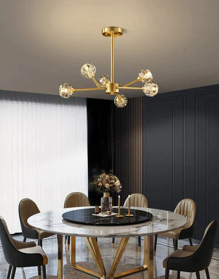 Crystal Chandelier All Copper Creative LED Lamp
