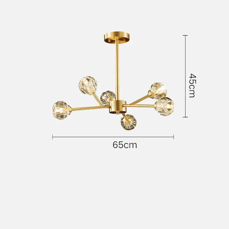 Crystal Chandelier All Copper Creative LED Lamp